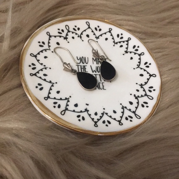 Vintage Jewelry - Vintage sterling black dangles